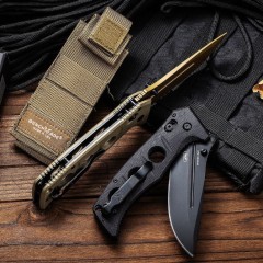 Benchmade 275SFE-2 Shane Sibert Adamas Knife 3.77" CruWear Plain Folding Blade, G10 Handles