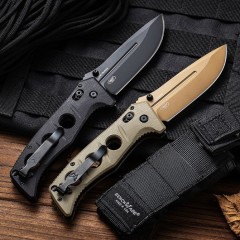 Benchmade 275SFE-2 Shane Sibert Adamas Knife 3.77" CruWear Plain Folding Blade, G10 Handles
