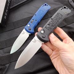 Benchmade 4400 AUTO Knife 3.38" S30V Drop Point Folding Blade, Textured Grivory Handles - 4400BK