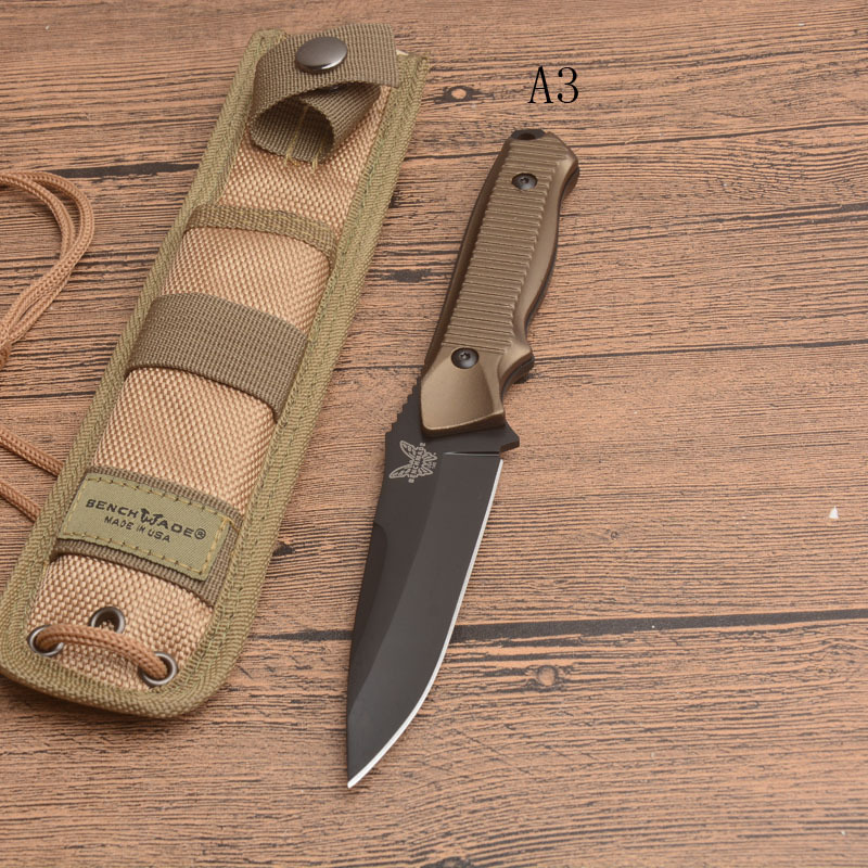 Benchmade 140BK Knife Fixed Blade 3.85" 154CM Drop Point Blade, Aluminum Alloy Handles