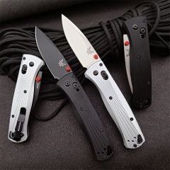 Benchmade 535BK-4 Knifes Bugout AXIS Folding 3.24" M390 Black Plain Blade, Machined Aluminum Handles