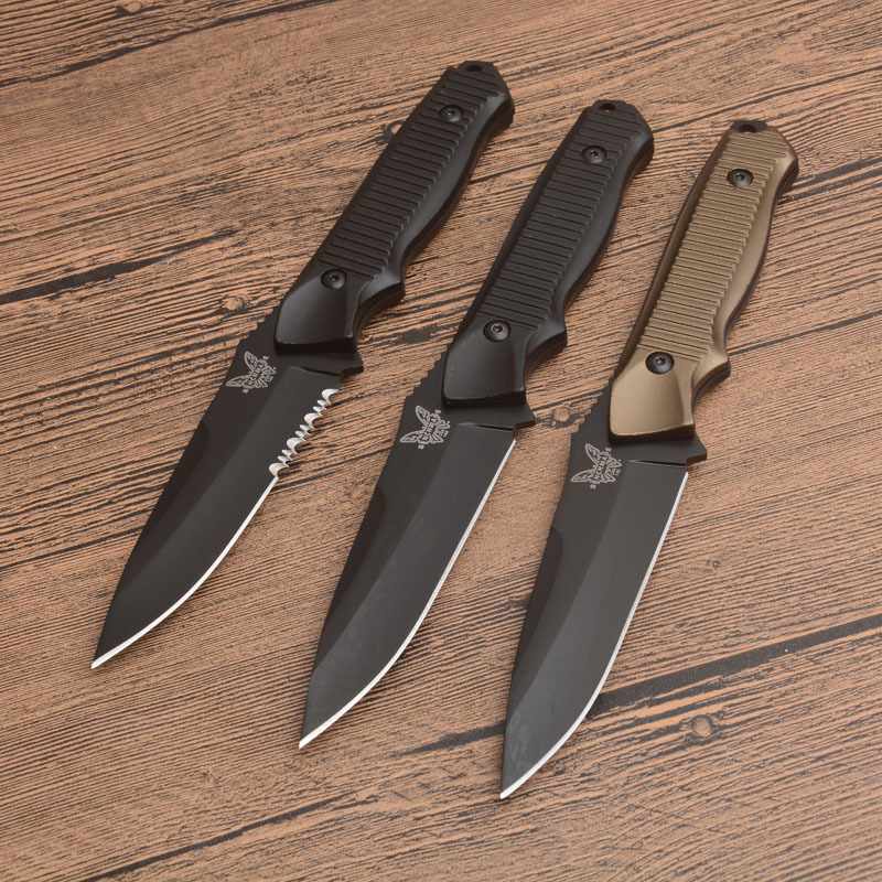 Benchmade 140BK Knife Fixed Blade 3.85" 154CM Drop Point Blade, Aluminum Alloy Handles