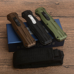 Benchmade 3320 Infidel Dagger Knifes AUTO OTF 3.85" D2 Black Double Edge Blade, Aluminum Handles