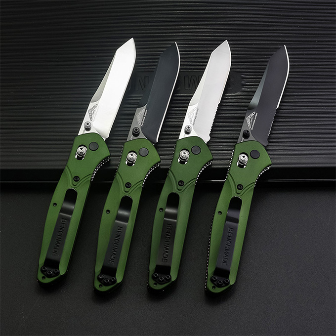 Benchmade 940 4styles knifes Osborne Folding Knife 3.22" S30V Satin Plain/Serrated Blade, Aviation Aluminum Handles