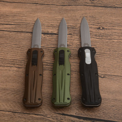 Benchmade 3320 Infidel Dagger Knifes AUTO OTF 3.85" D2 Black Double Edge Blade, Aluminum Handles