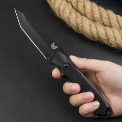 Benchmade 140BK Straight Knife Fixed Blade 3.85" 154CM Tanto Blade, Aluminum Alloy Handles