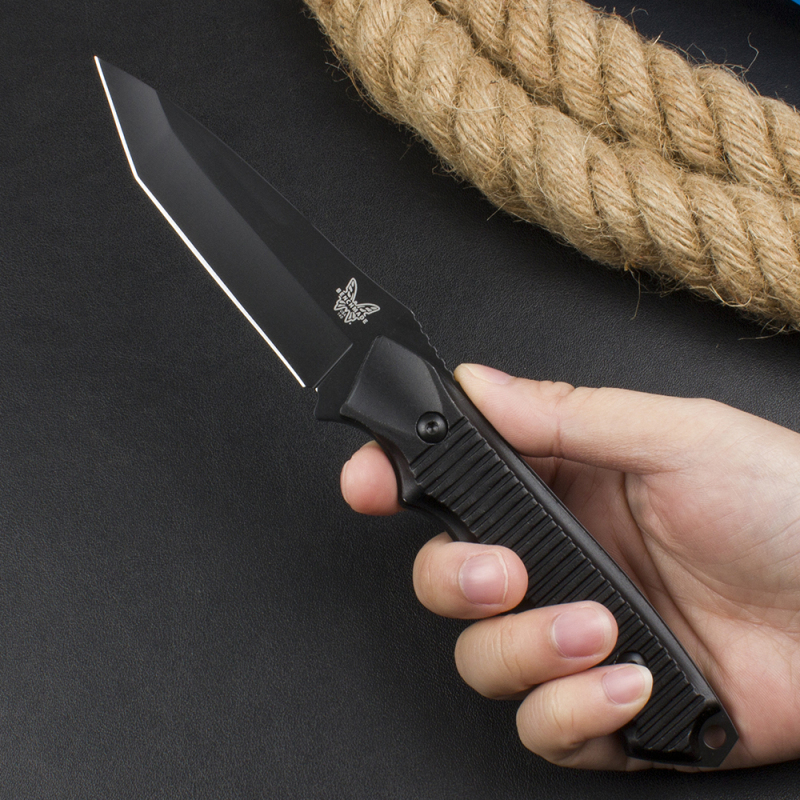 Benchmade 140BK Straight Knife Fixed Blade 3.85" 154CM Tanto Blade, Aluminum Alloy Handles