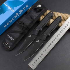 Benchmade 140BK Straight Knife Fixed Blade 3.85" 154CM Tanto Blade, Aluminum Alloy Handles