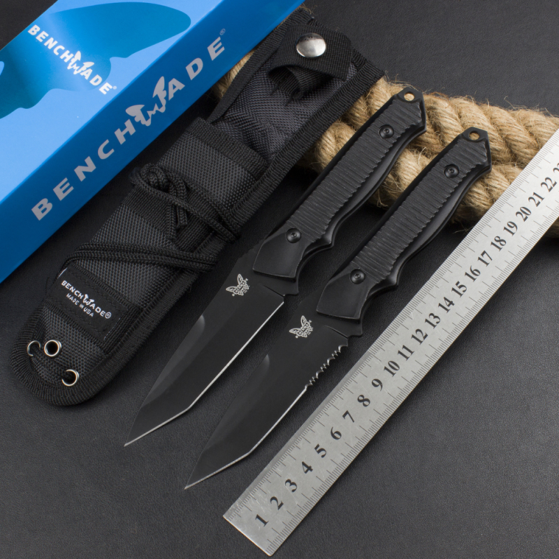 Benchmade 140BK Straight Knife Fixed Blade 3.85" 154CM Tanto Blade, Aluminum Alloy Handles