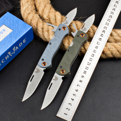 Benchmade 317 Weekender 2-Blade Knife 2.75" Satin S30V Clip Point and Drop Point Folding Blades, G10 Handles