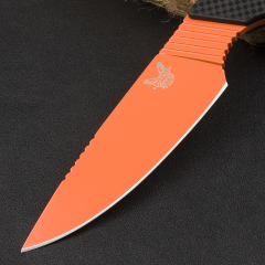 Benchmade 15600OR Knife Raghorn Fixed Blade 4.01" CPM-CruWear Orange Drop Point, Carbon Fiber Handles