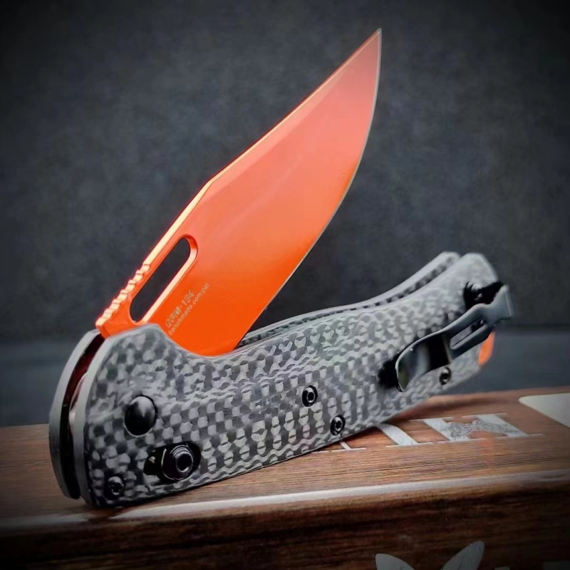 Benchmade 15535 Hunt Taggedout AXIS Folding Knife 3.46" CPM-154 Clip Point Blade, Carbon Fiber Handles
