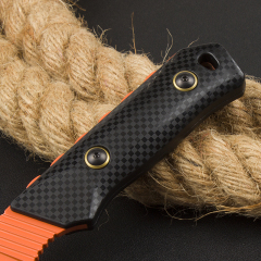 Benchmade 15600OR Knife Raghorn Fixed Blade 4.01" CPM-CruWear Orange Drop Point, Carbon Fiber Handles