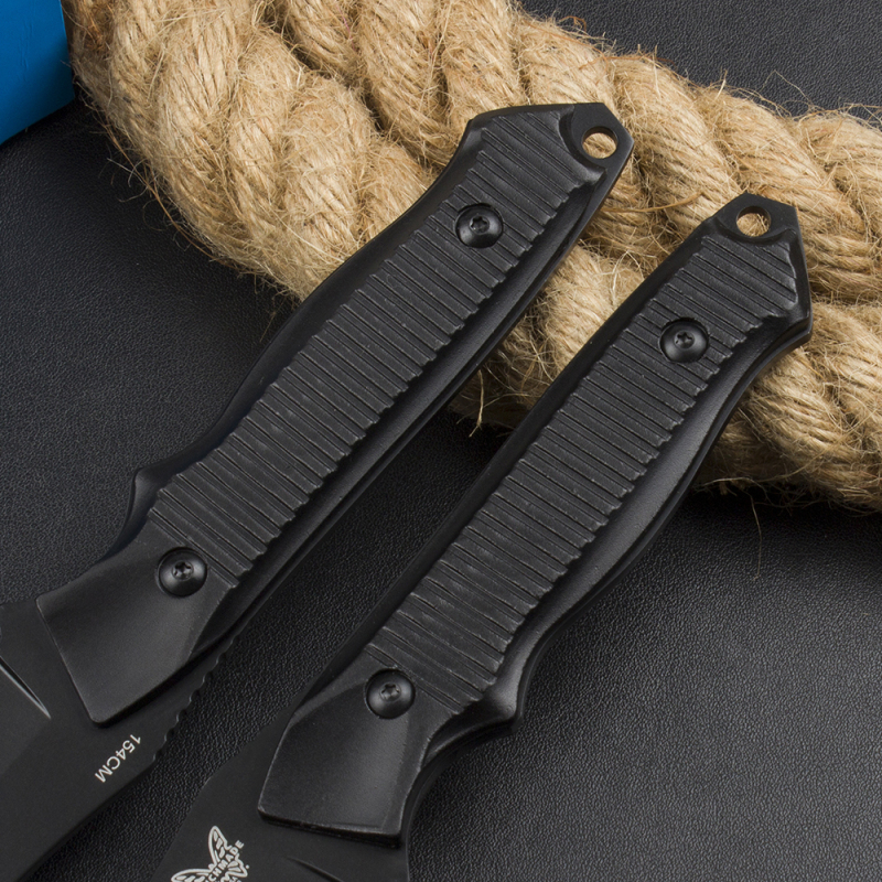 Benchmade 140BK Straight Knife Fixed Blade 3.85" 154CM Tanto Blade, Aluminum Alloy Handles