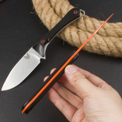 Benchmade 15201OR Straight knifes Altitude Fixed Blade Knife 3.08" CPM-S90V Orange DLC Drop Point, Santoprene Handles