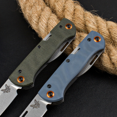 Benchmade 317 Weekender 2-Blade Knife 2.75" Satin S30V Clip Point and Drop Point Folding Blades, G10 Handles