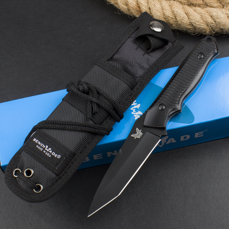 Benchmade 140BK Straight Knife Fixed Blade 3.85" 154CM Tanto Blade, Aluminum Alloy Handles