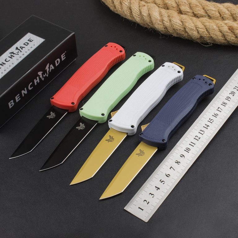 Benchmade 5370FE 5Models Knives Shootout OTF AUTO Knife 3.50" CPM-CruWear Tanto Blade, Black CF-Elite Handles
