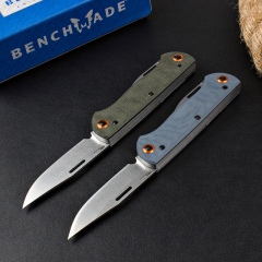 Benchmade 317 Weekender 2-Blade Knife 2.75" Satin S30V Clip Point and Drop Point Folding Blades, G10 Handles