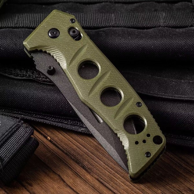 Benchmade 275SFE-2 Knife Shane Sibert Adamas 3.77" CruWear Plain Folding Blade, G10 Handles
