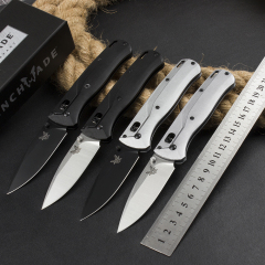 Benchmade 535BK-4 Knifes Bugout AXIS Folding Knife 3.14" D2 Black Plain Blade, Machined Aluminum Handles