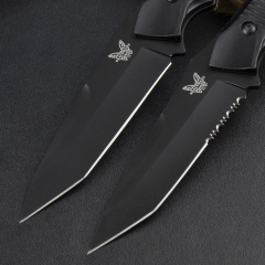 Benchmade 140BK Straight Knife Fixed Blade 3.85" 154CM Tanto Blade, Aluminum Alloy Handles