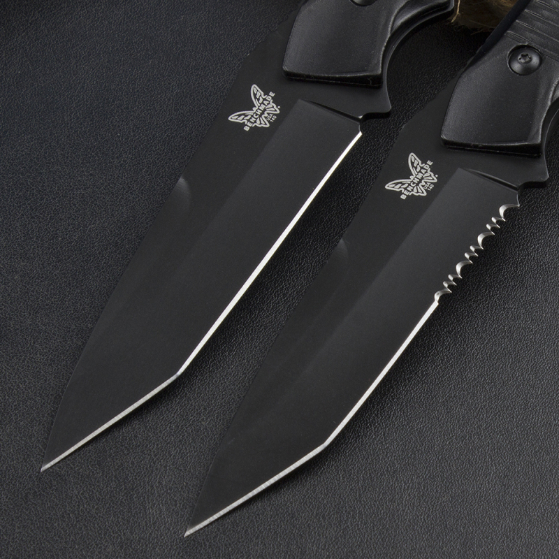 Benchmade 140BK Straight Knife Fixed Blade 3.85" 154CM Tanto Blade, Aluminum Alloy Handles