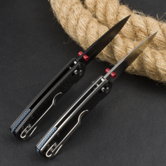 Benchmade 485-3 Knifes Bugout AXIS Folding Knife 2.83" M390 Satin Plain Blade, Carbon Fiber Handles