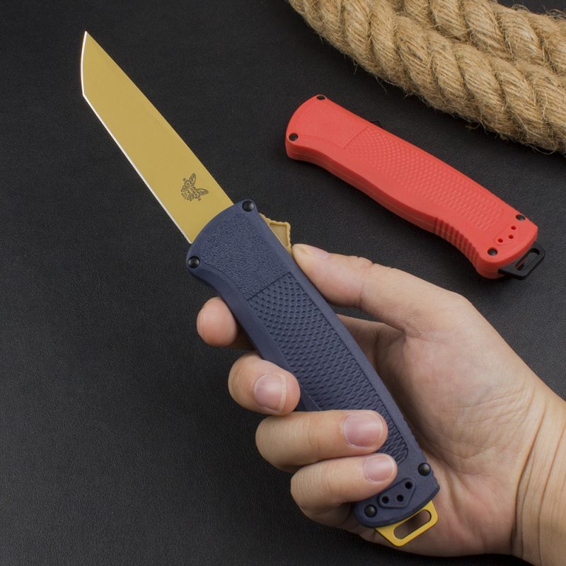 Benchmade 5370FE 5Models Knives Shootout OTF AUTO Knife 3.50" CPM-CruWear Tanto Blade, Black CF-Elite Handles