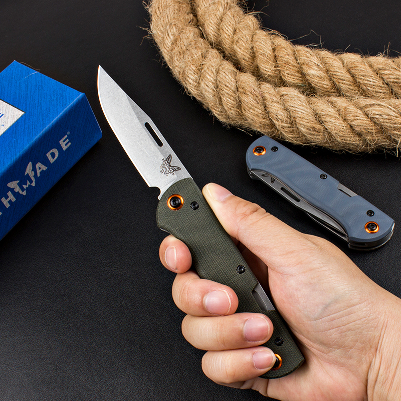 Benchmade 317 Weekender 2-Blade Knife 2.75" Satin S30V Clip Point and Drop Point Folding Blades, G10 Handles