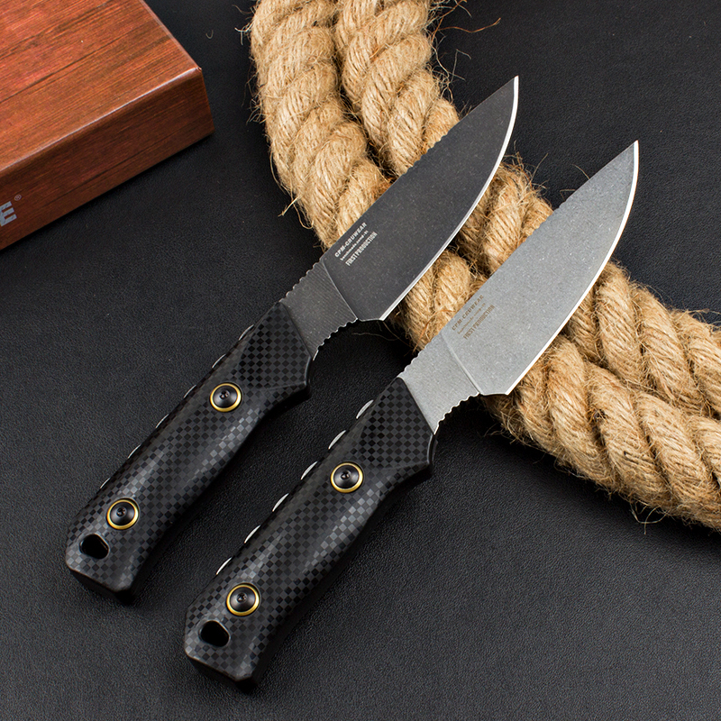 Benchmade 15600 Raghorn Fixed Knife 4.01" CPM-CruWear Orange Drop Point Blade, Carbon Fiber Handles