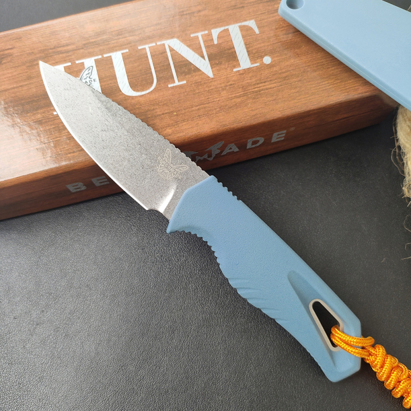 Benchmade 18050 Straight knife Water Intersect Fixed Blade 2.55" CPM-MagnaCut Drop Point Blade, TPV Blue Handle