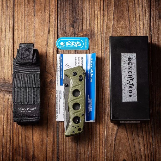Benchmade 275SFE-2 Knife Shane Sibert Adamas 3.77" CruWear Plain Folding Blade, G10 Handles