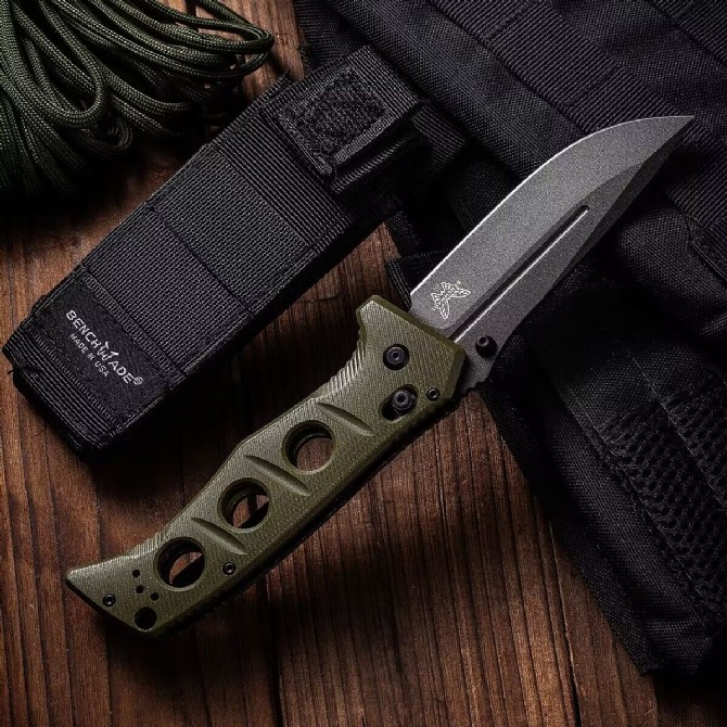 Benchmade 275SFE-2 Knife Shane Sibert Adamas 3.77" CruWear Plain Folding Blade, G10 Handles