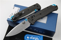 Benchmade 535-3 Knifes Bugout AXIS 3.07" S90V Satin Plain Folding Blade, Carbon Fiber Handles