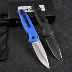 Benchmade 4300BK Knifes CLA AUTO Folding Knife 3.18" 154CM Plain Blade, Black/Blue G10 Handles