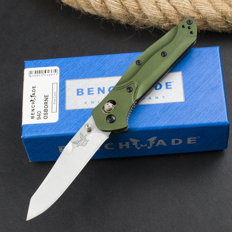 Benchmade 940 2colors Osborne Knife 3.22" S30V Satin Plain Folding Blade, Aviation Aluminum Handles