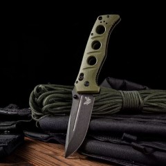 Benchmade 275SFE-2 Knife Shane Sibert Adamas 3.77" CruWear Plain Folding Blade, G10 Handles
