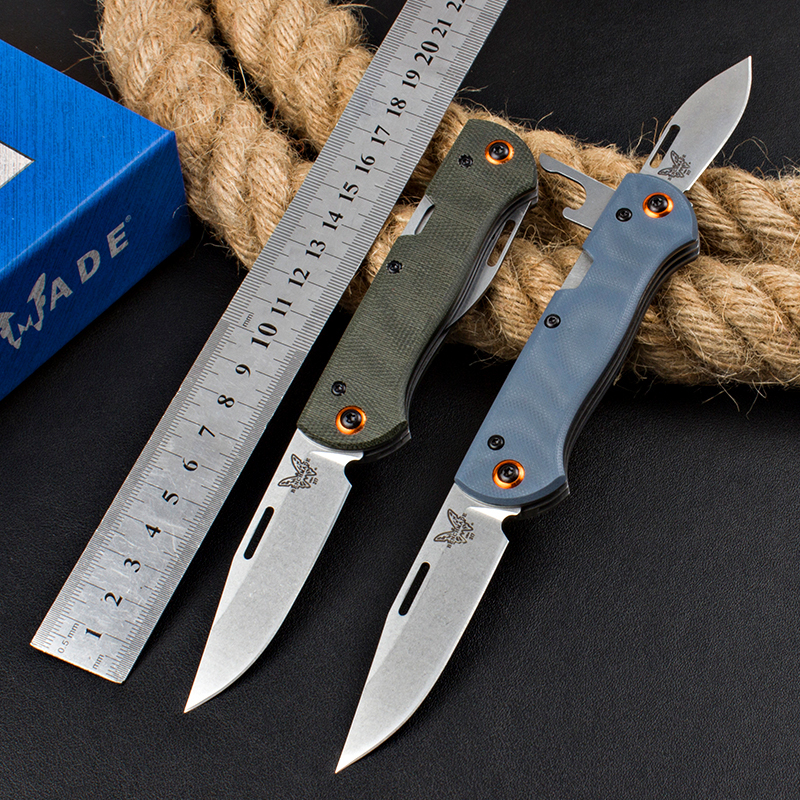 Benchmade 317 Weekender 2-Blade Knife 2.75" Satin S30V Clip Point and Drop Point Folding Blades, G10 Handles