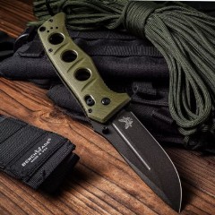 Benchmade 275SFE-2 Knife Shane Sibert Adamas 3.77" CruWear Plain Folding Blade, G10 Handles