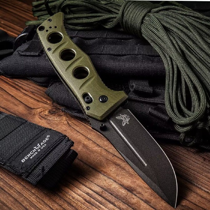 Benchmade 275SFE-2 Knife Shane Sibert Adamas 3.77" CruWear Plain Folding Blade, G10 Handles