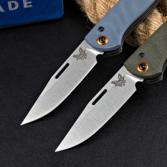 Benchmade 317 Weekender 2-Blade Knife 2.75" Satin S30V Clip Point and Drop Point Folding Blades, G10 Handles