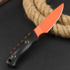 Benchmade 15600OR Knife Raghorn Fixed Blade 4.01" CPM-CruWear Orange Drop Point, Carbon Fiber Handles