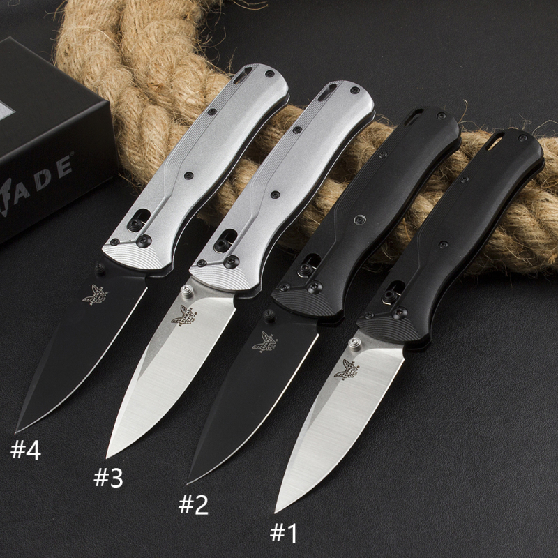 Benchmade 535BK-4 Knifes Bugout AXIS Folding Knife 3.14" D2 Black Plain Blade, Machined Aluminum Handles