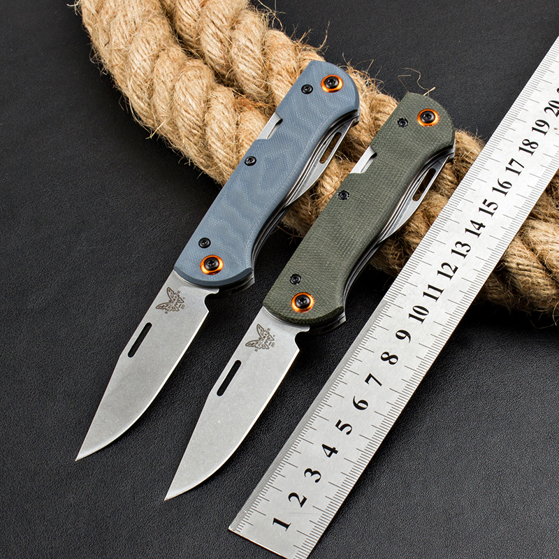 Benchmade 317 Weekender 2-Blade Knife 2.75" Satin S30V Clip Point and Drop Point Folding Blades, G10 Handles