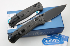 Benchmade 535-3 Knifes Bugout AXIS 3.07" S90V Satin Plain Folding Blade, Carbon Fiber Handles