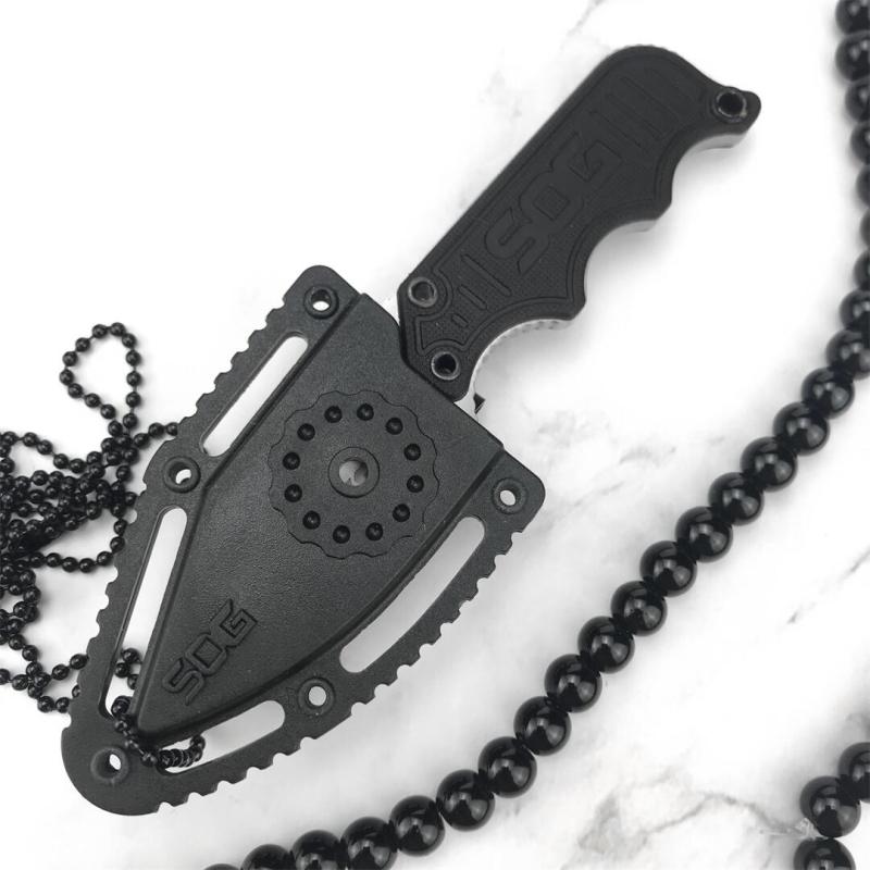 SOG Mini Neck Knife 2.13" 5Cr15 Satin Plain Blade, G10 Handles
