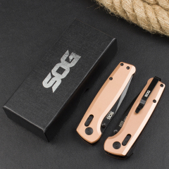 SOG Terminus XR Flipper Knife 2.95" Stonewashed D2 Clip Point Blade, Aluminum Alloy Handles