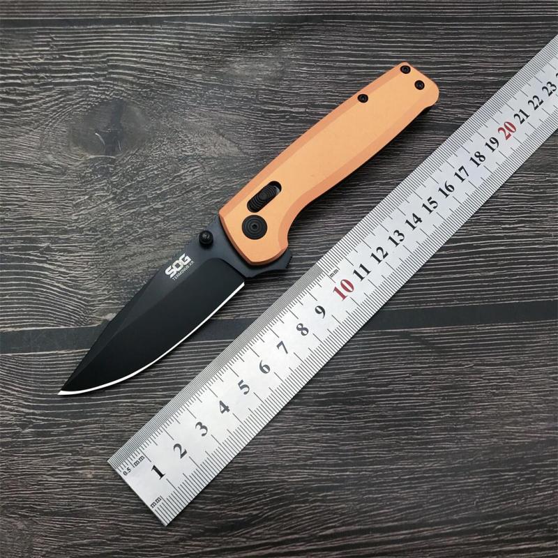 SOG Terminus XR Flipper Knife 2.95" Stonewashed D2 Clip Point Blade, Aluminum Alloy Handles