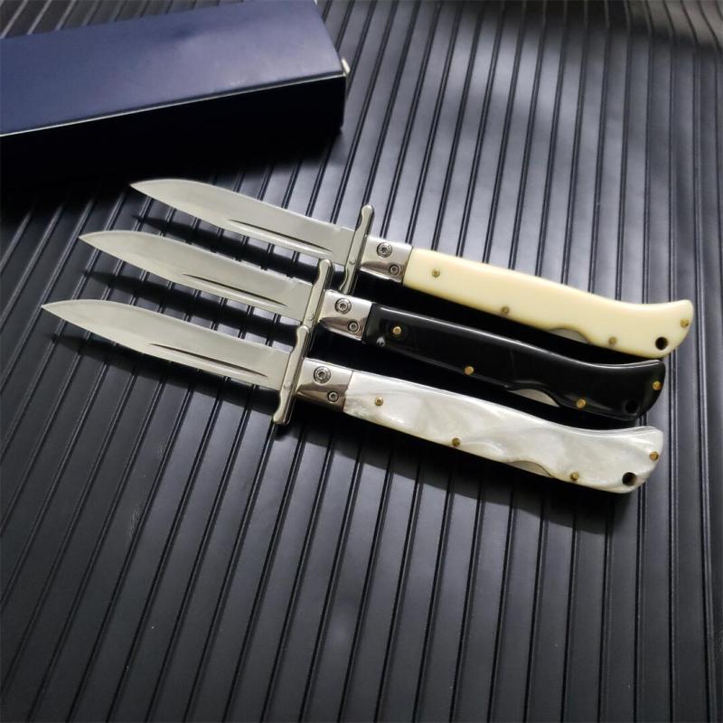 Italy AKC 9'' Acrylic Handles 4ModelsGodfather Stiletto Mafia OTF AUTO Knife 3.54" 440c Steel Blade